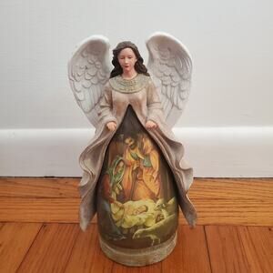 Vintage Angel with Nativity Scene Figurine Decor